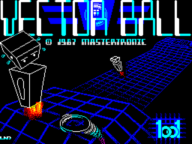 Vectorball title screen for ZX Spectrum